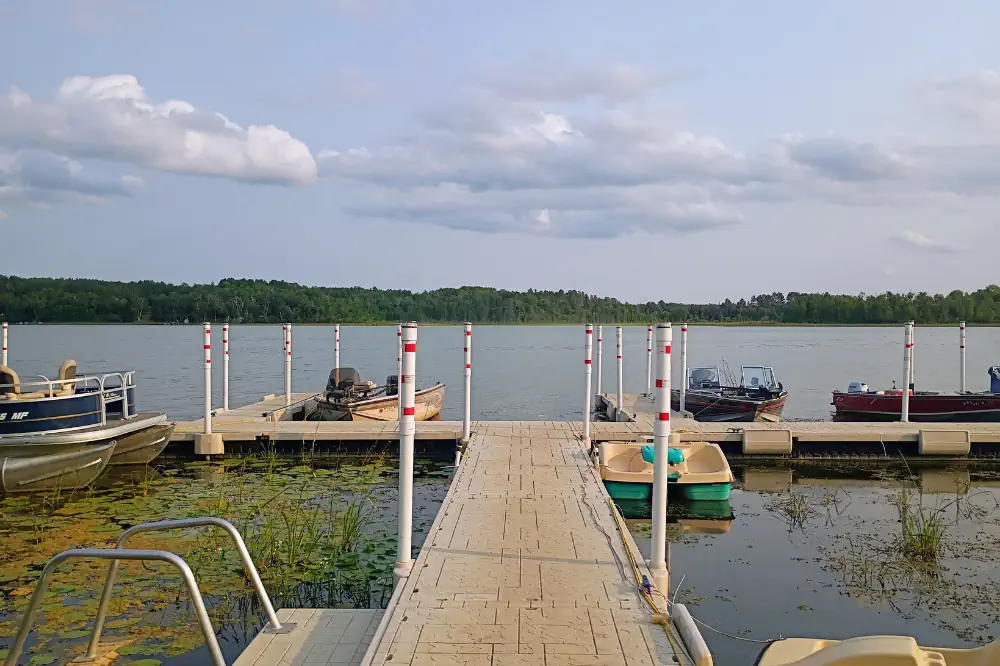 Boat docks at Green Valley Resort on Crow Wing Lake